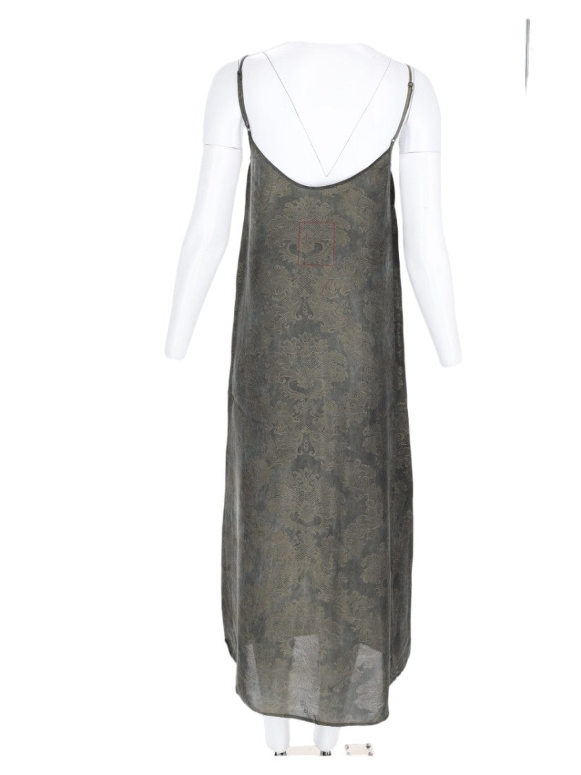 Uma Wang Floral Jacquard Midi Dress With Spaghetti Straps