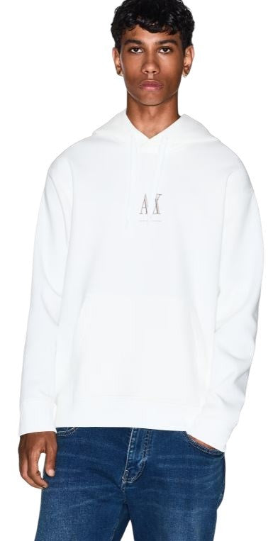 Armani Exchange Embroidered Logo Hoodie With Elastic Trims
