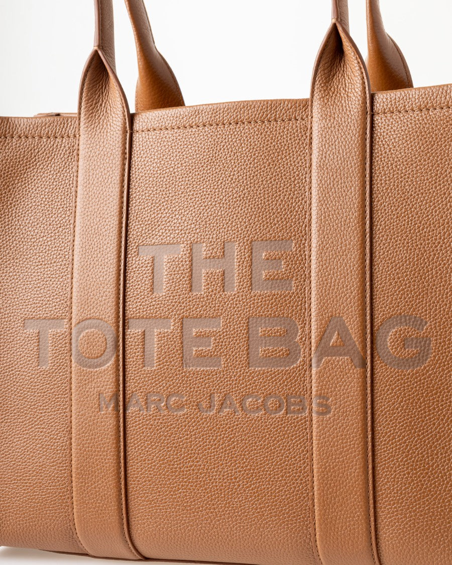Marc Jacobs Grained Leather Large Shopper Bag With Embossed Logo