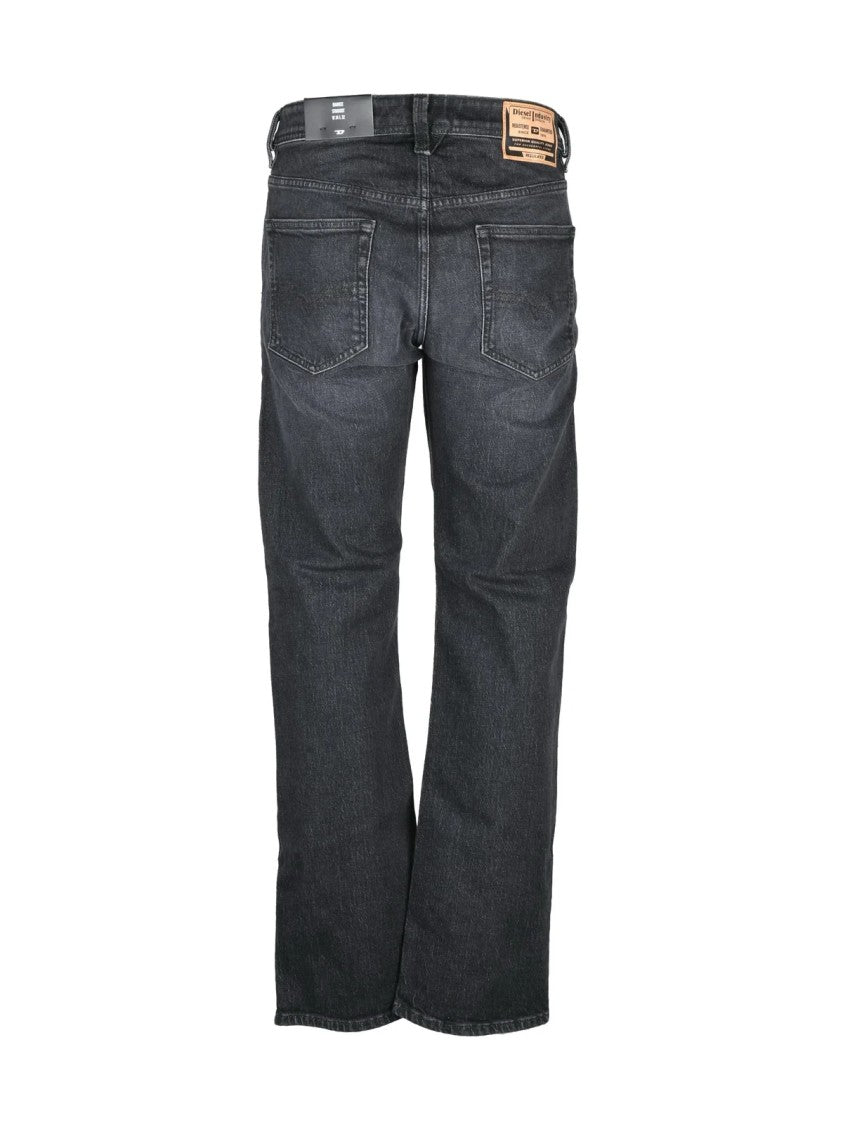 Diesel Black Cotton-Blend Straight Jeans