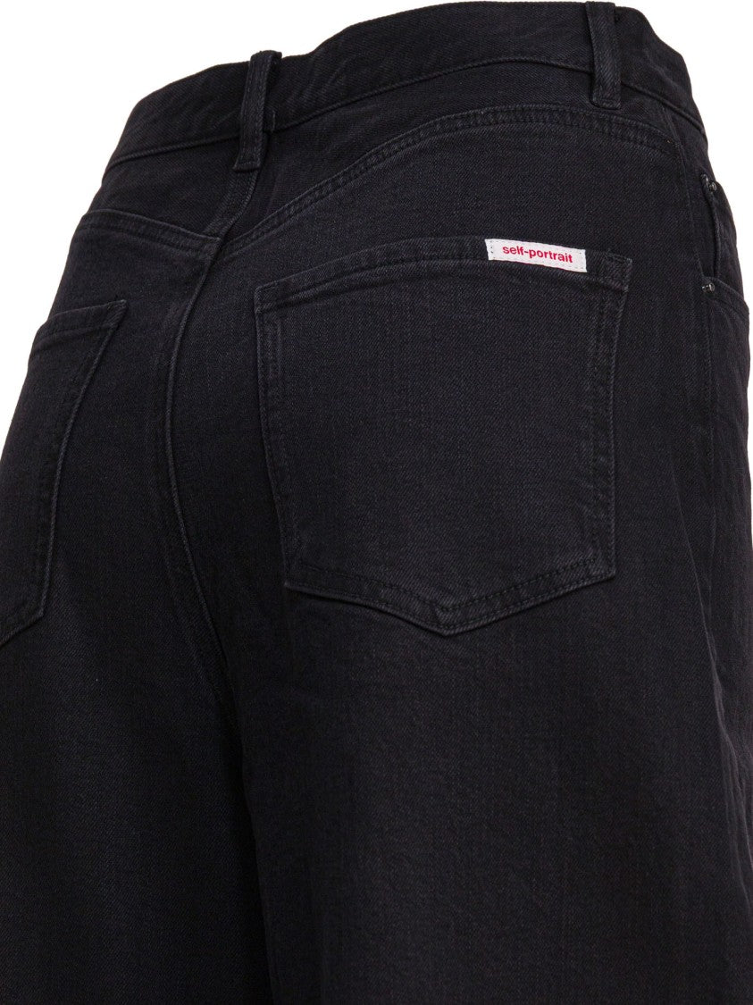 Self-Portrait Barrel Leg Jeans With High Waist
