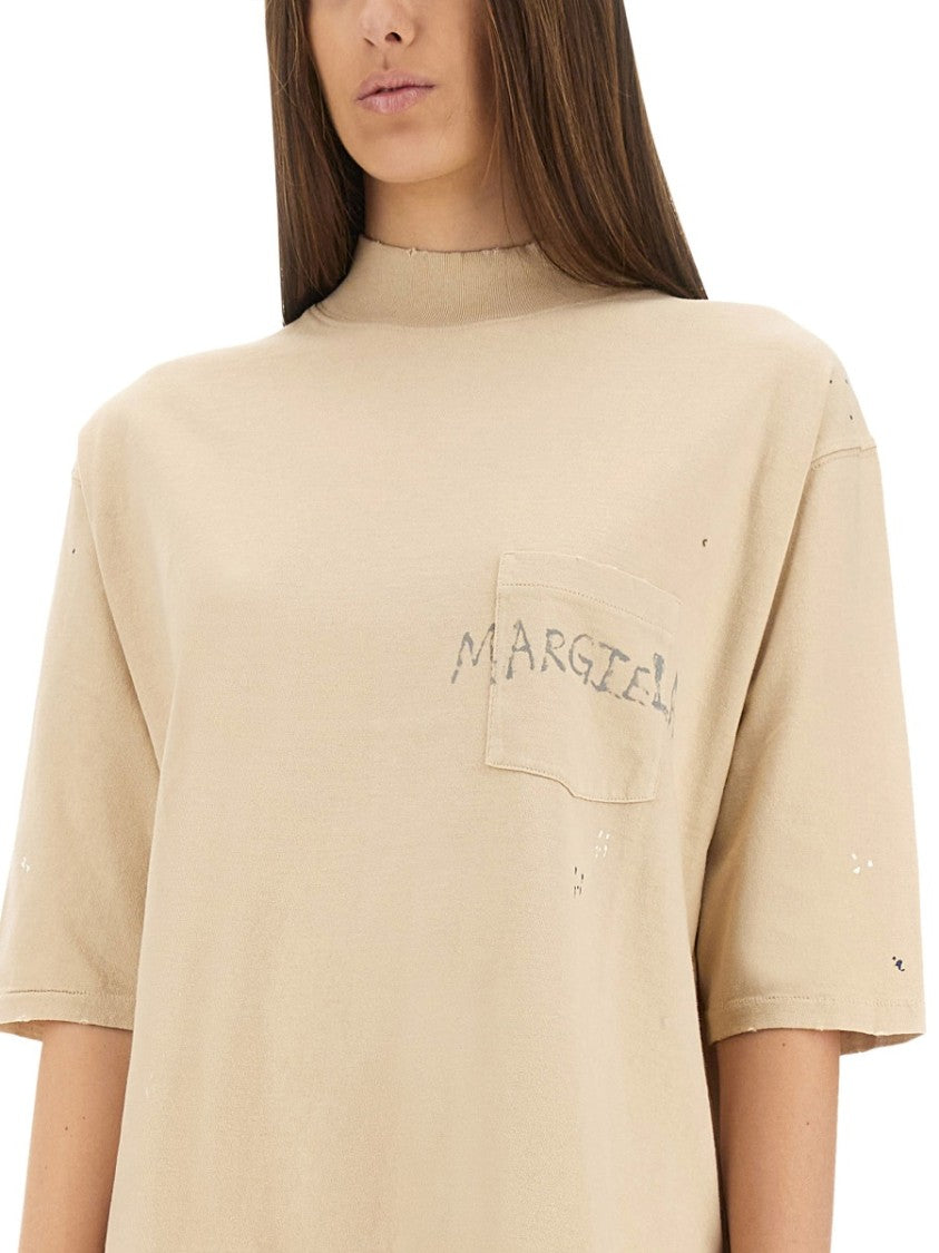 Maison Margiela Oversized Cotton T-Shirt With Subtle Logo