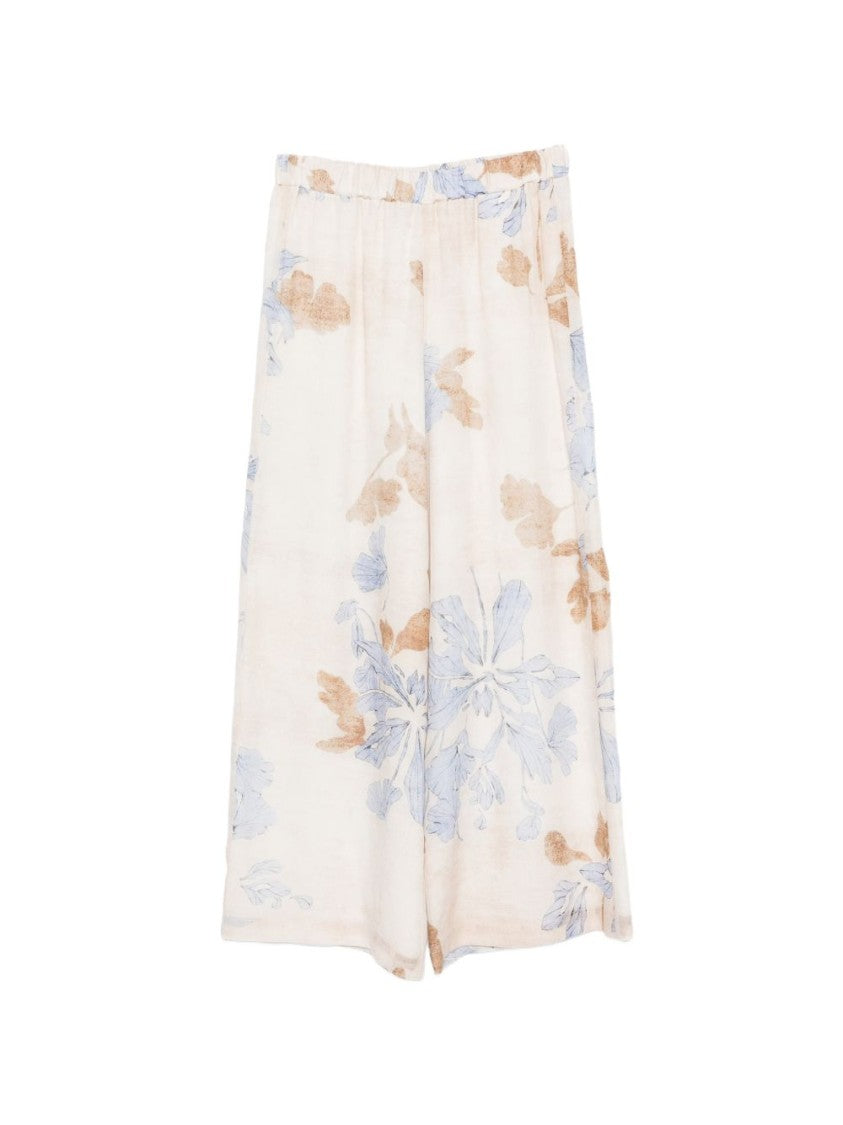 Seventy Sergio Tegon Floral Print Wide-Leg Pants
