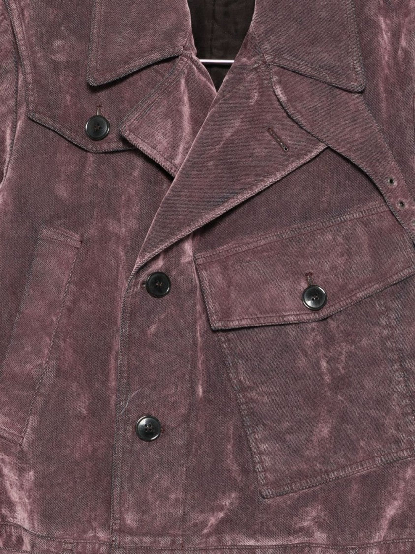 Dries Van Noten Lilac Purple Corduroy Belted Hem Jacket