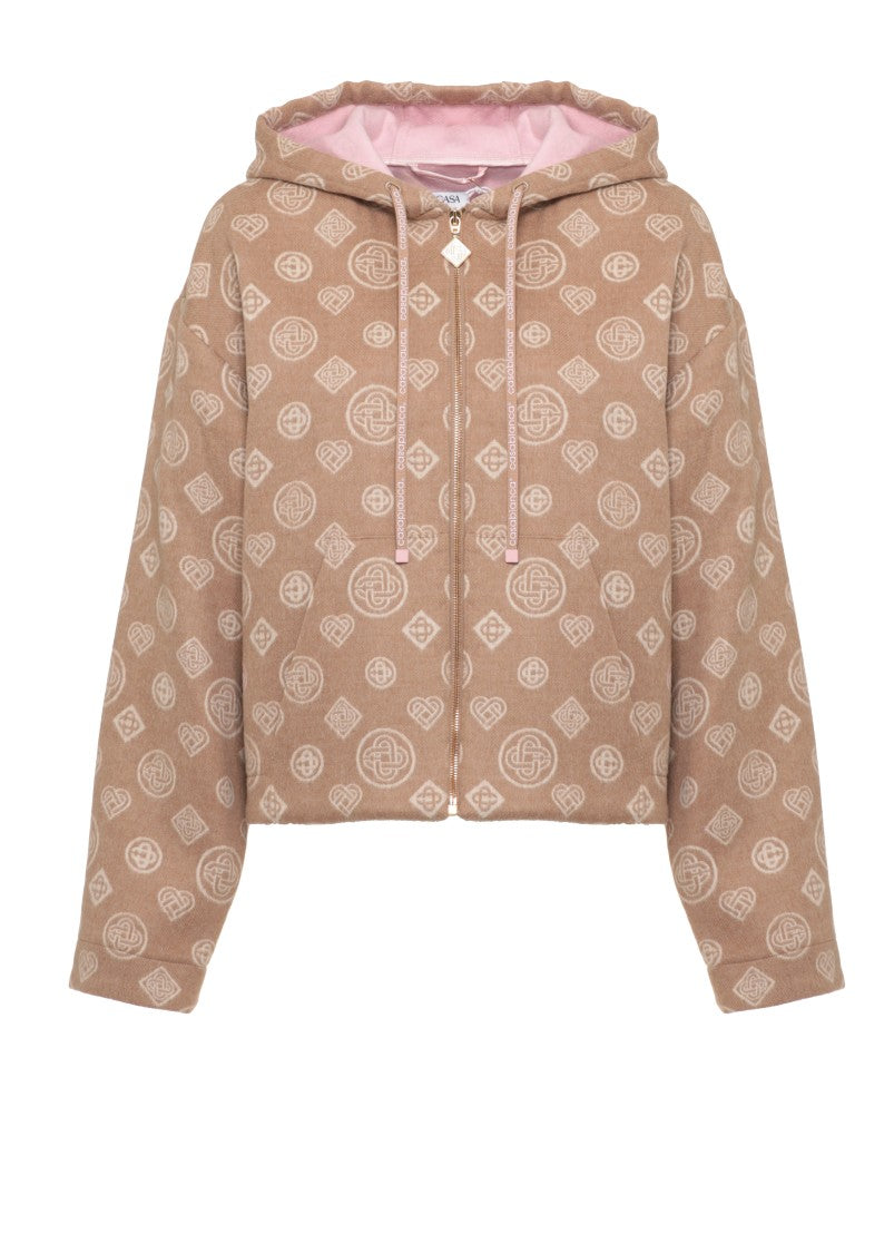 Casablanca Brown Monogram Zip Hoodie