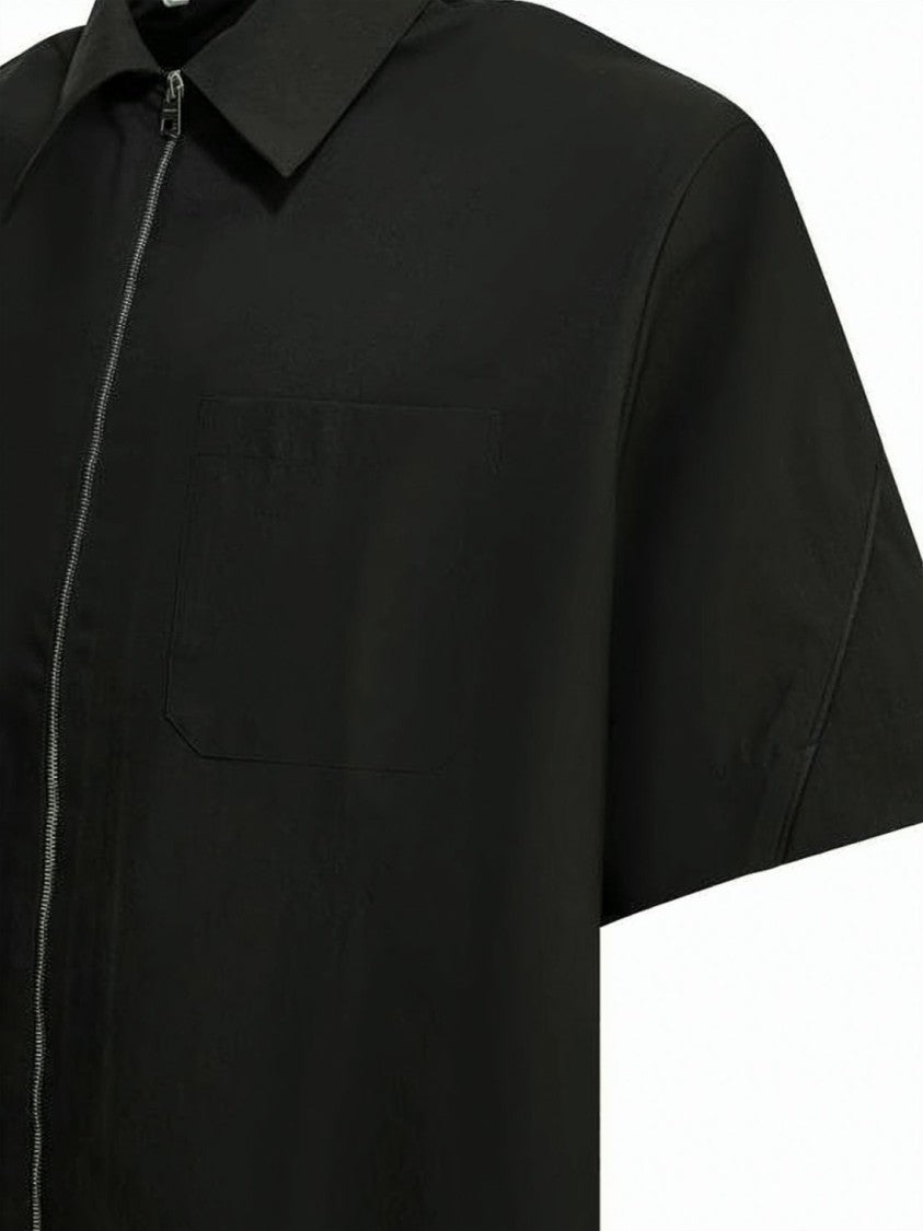 Givenchy Boxy Short-Sleeve Polyester Shirt With Zipper Closure