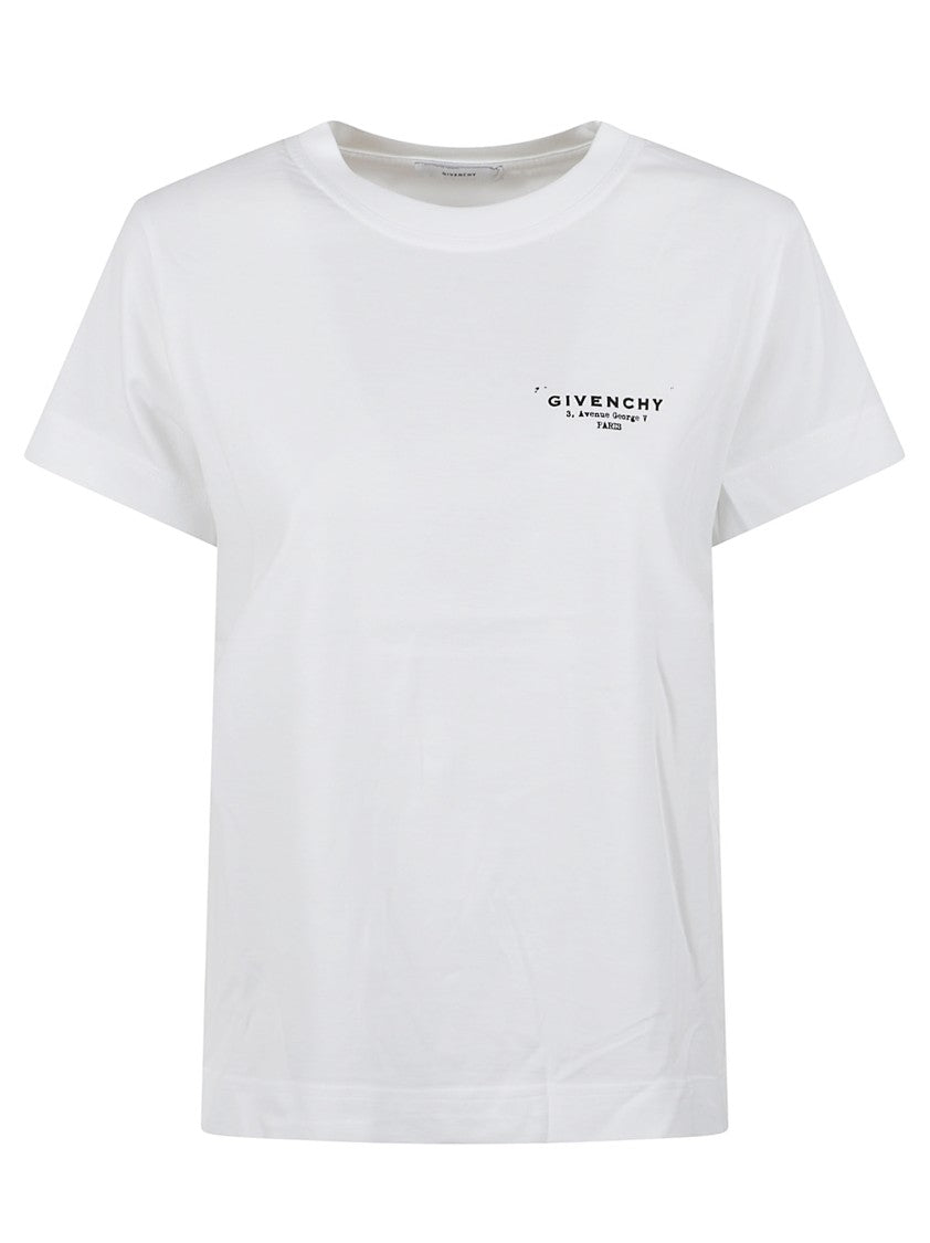 Givenchy White Cotton T-Shirt With Logo Detailing