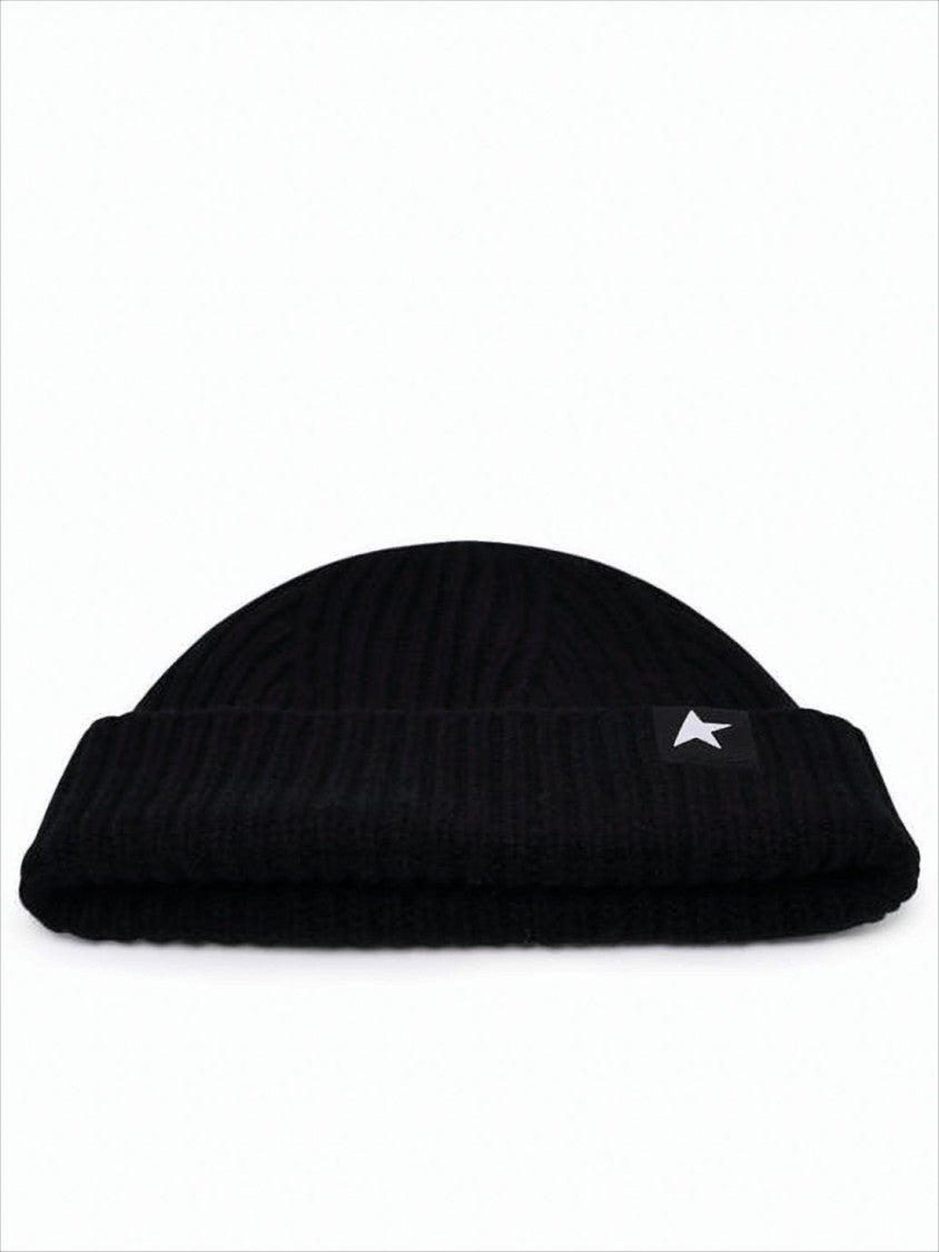 Golden Goose Ribbed Wool Beanie With Signature Star Emblem