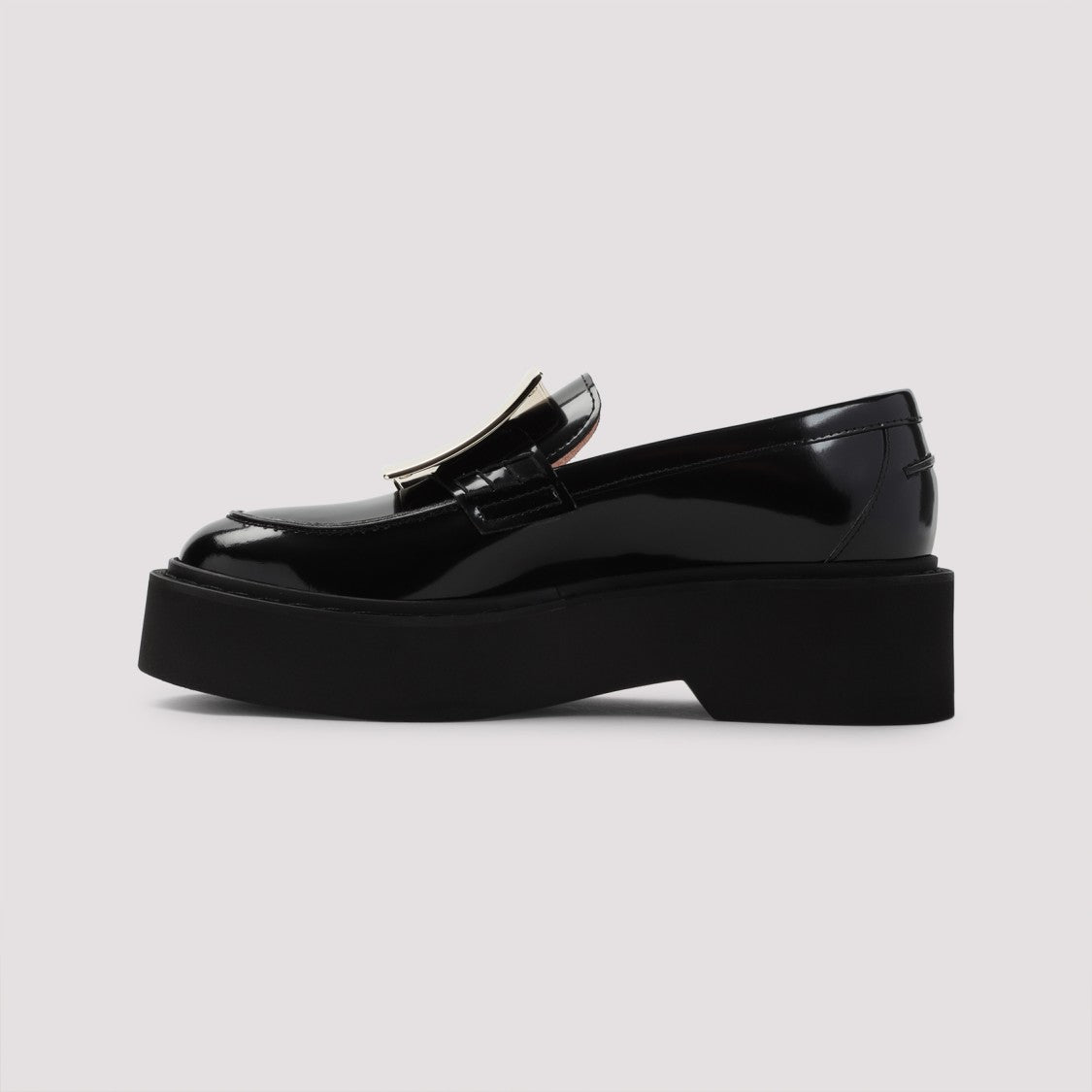 Roger Vivier Glossy Black Calfskin Platform Shoes