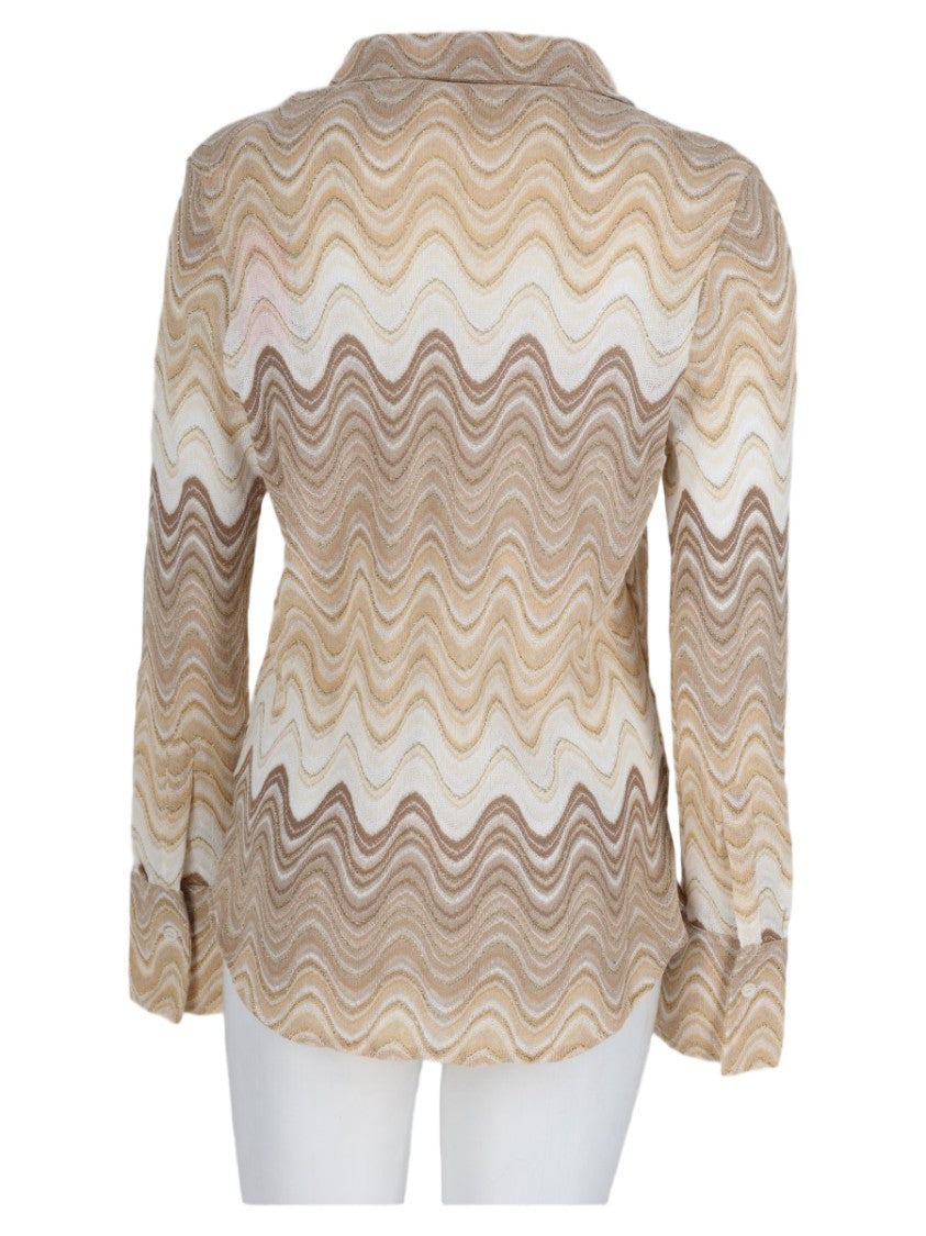 Mc2 Saint Barth Ivory Abstract Pattern Long-Sleeve Shirt
