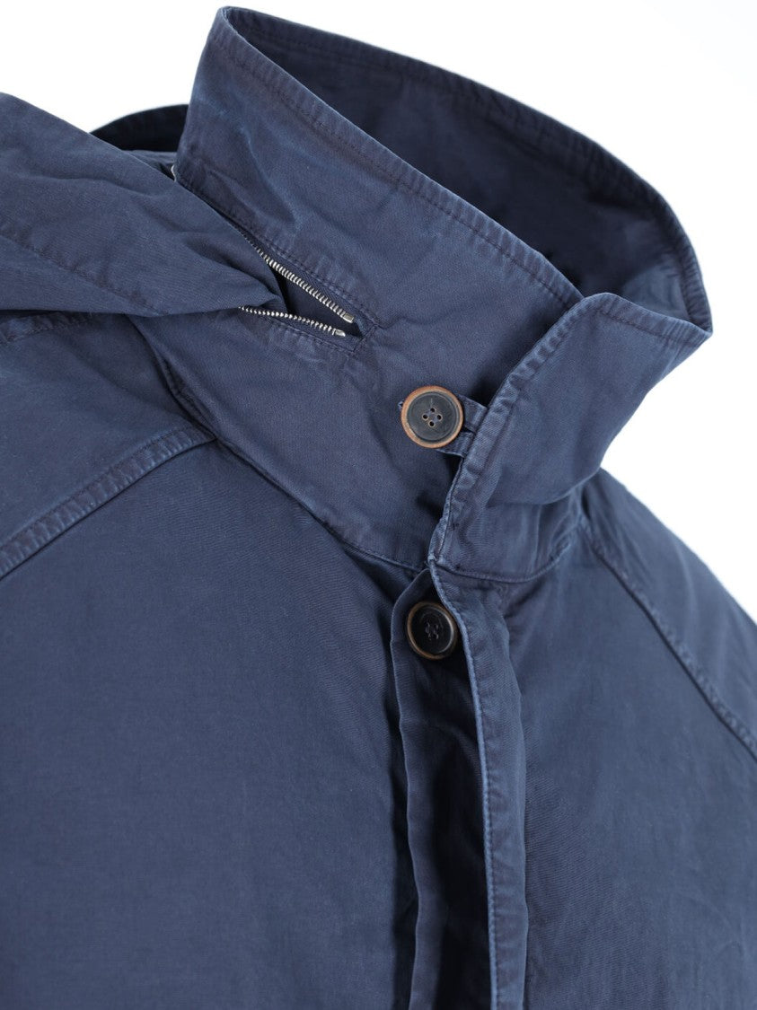 Ranra Navy Embroidered Hooded Jacket