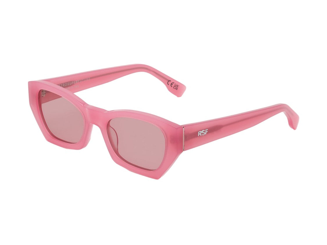 Retrosuperfuture Pink Amata Estate Fragola Translucent Oversized Square Sunglasses