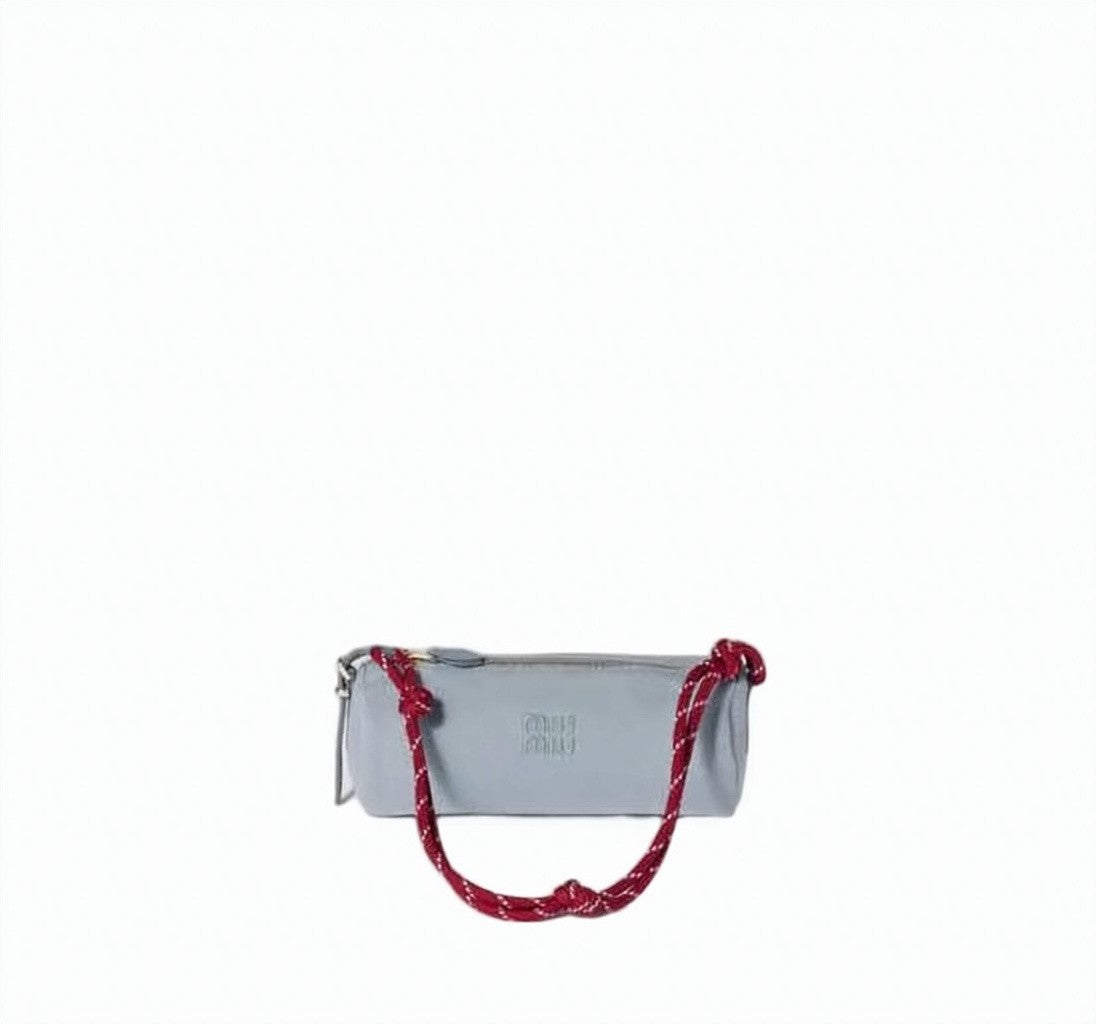 Miu Miu Small Structured Shoulder Bag With Embossed Logo And Gold-Tone Accents