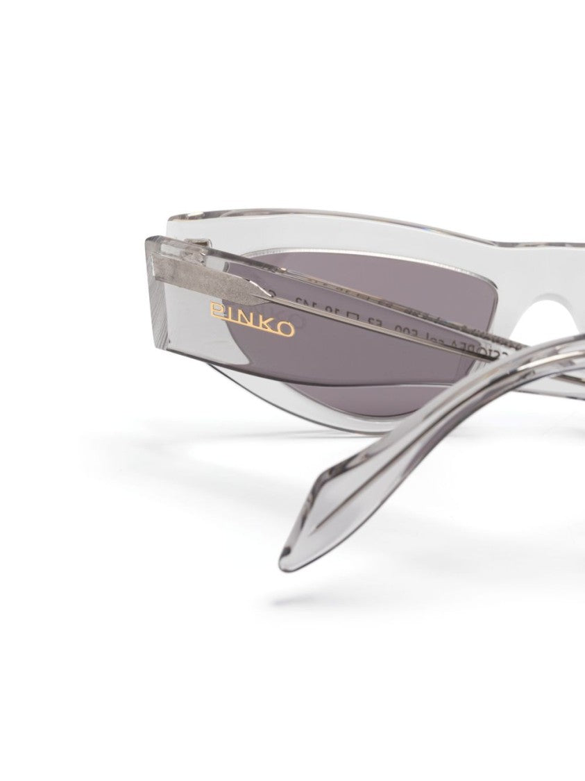 Pinko Angular Cat-Eye Gray Sunglasses With Transparent Frame