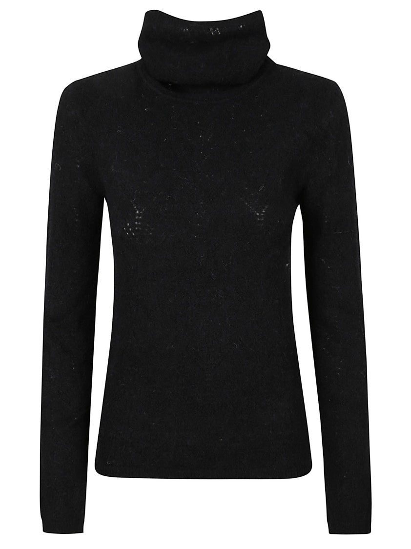 Parosh Long Sleeve Black Turtleneck Sweater