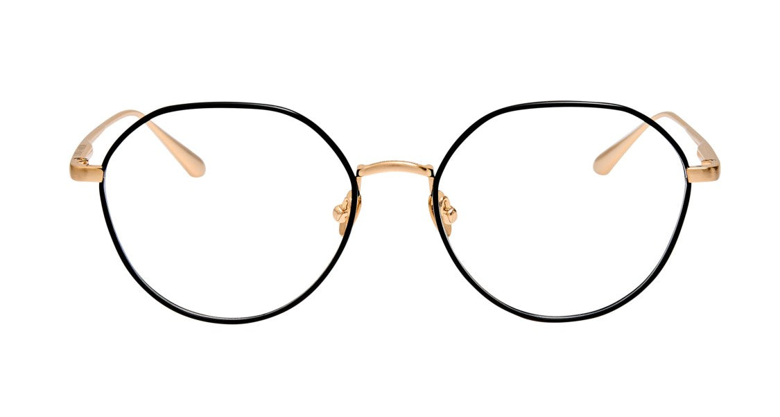 Linda Farrow Lfl Round Frame Eyeglasses With Gold-Tone Titanium Temples
