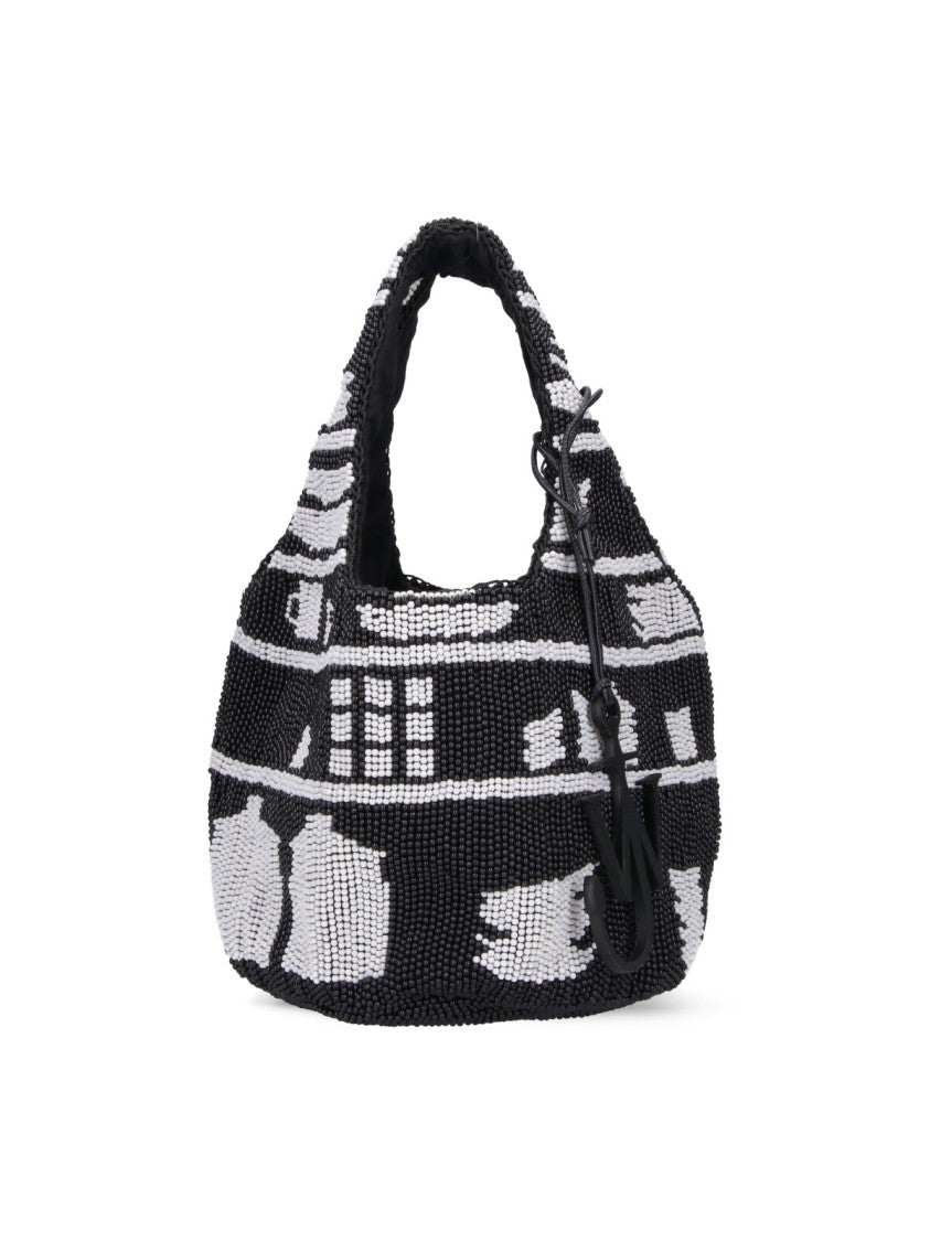 J. W. Anderson Mini Beaded Bag – Black/White