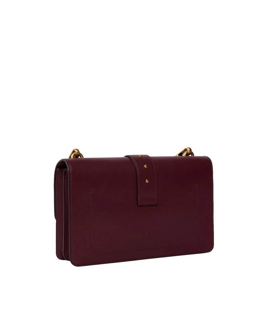 Pinko Deep Red Love Bag One Medium Leather Shoulder Bag