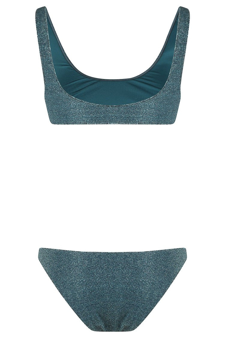 Oséree Peacock Lumiere Sporty Bralette Lurex Polyamide Bikini