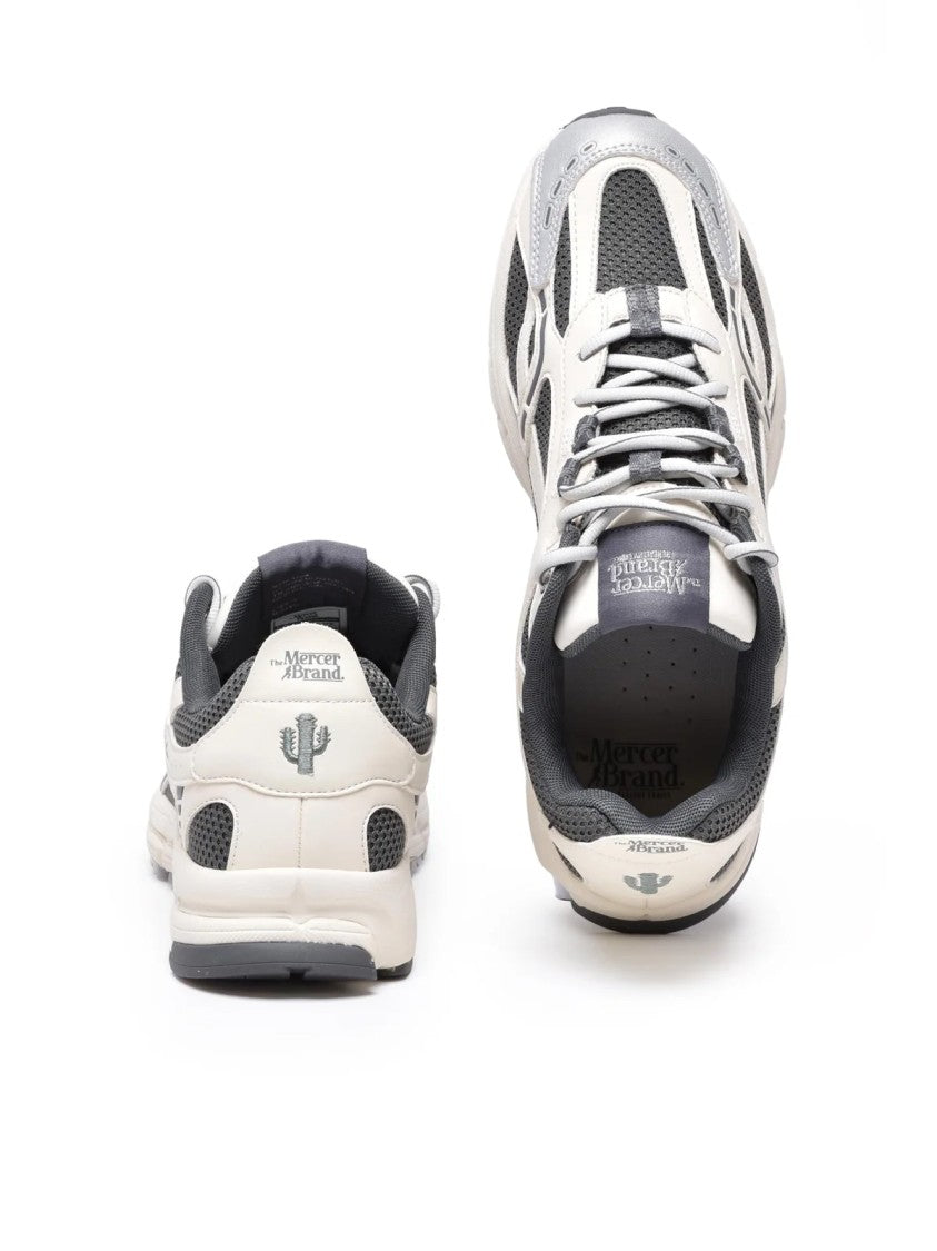 The Mercer Brand White-Grey Leather Sneakers