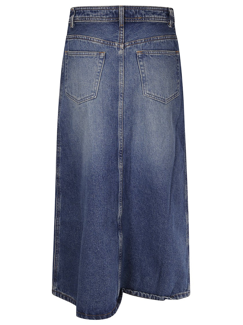 A.P.C. Denim Skirt With Front Slit