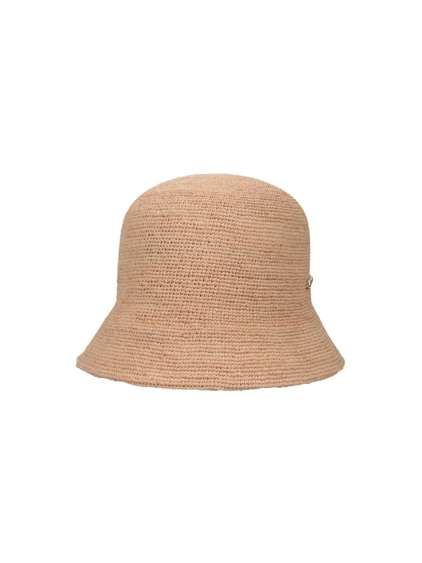 Borsalino Beige Koko Cloche Woven Straw Hat