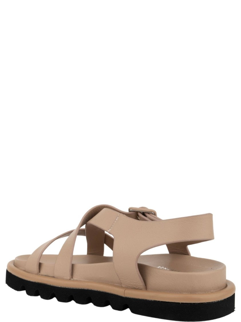 Sergio Moretti Beige Open-Design Sandals With Cow Leather