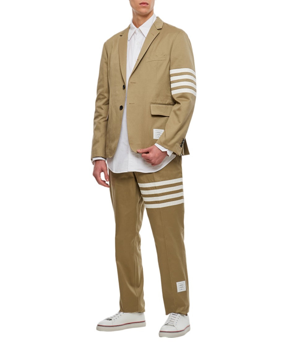 Thom Browne Single-Breasted Cotton Twill Sport Jacket With Iconic Sleeve Stripes