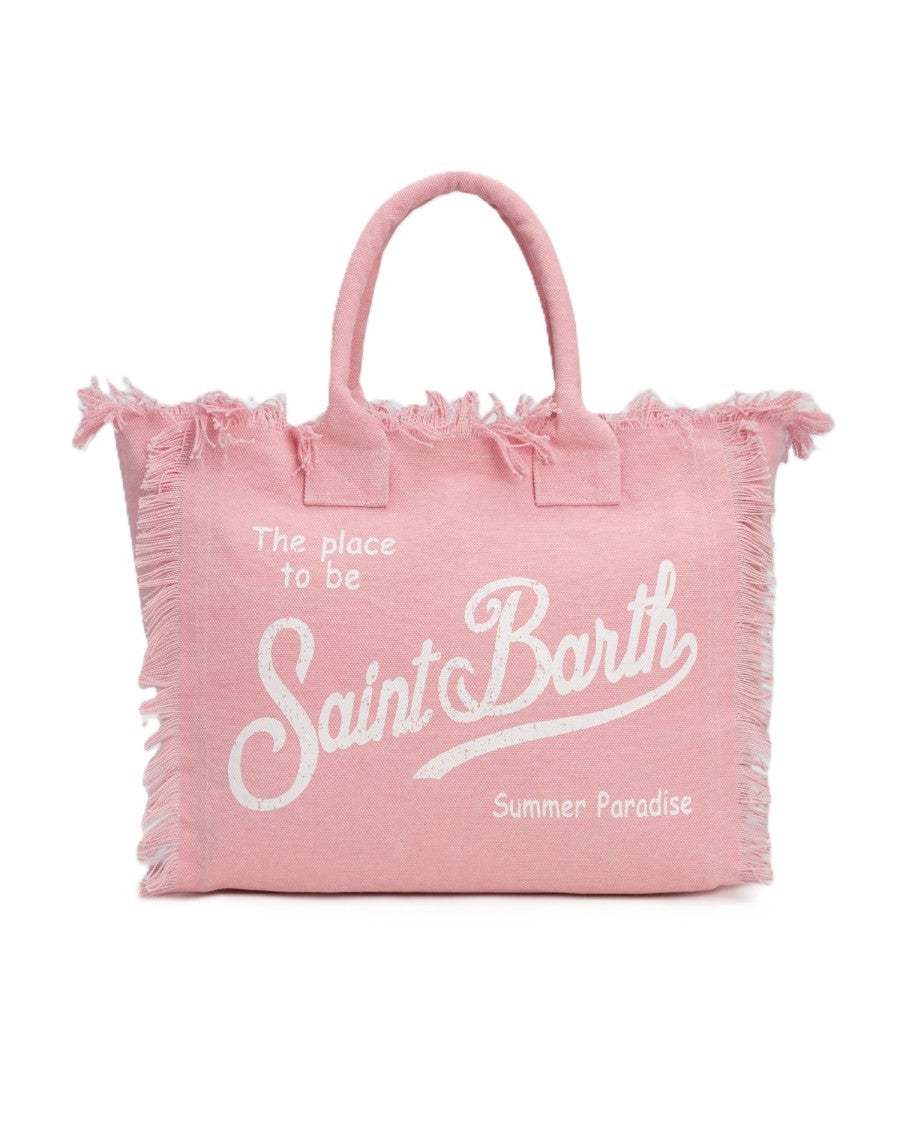 Mc2 Saint Barth Spacious Rectangular Tote Bag With Frayed Edges