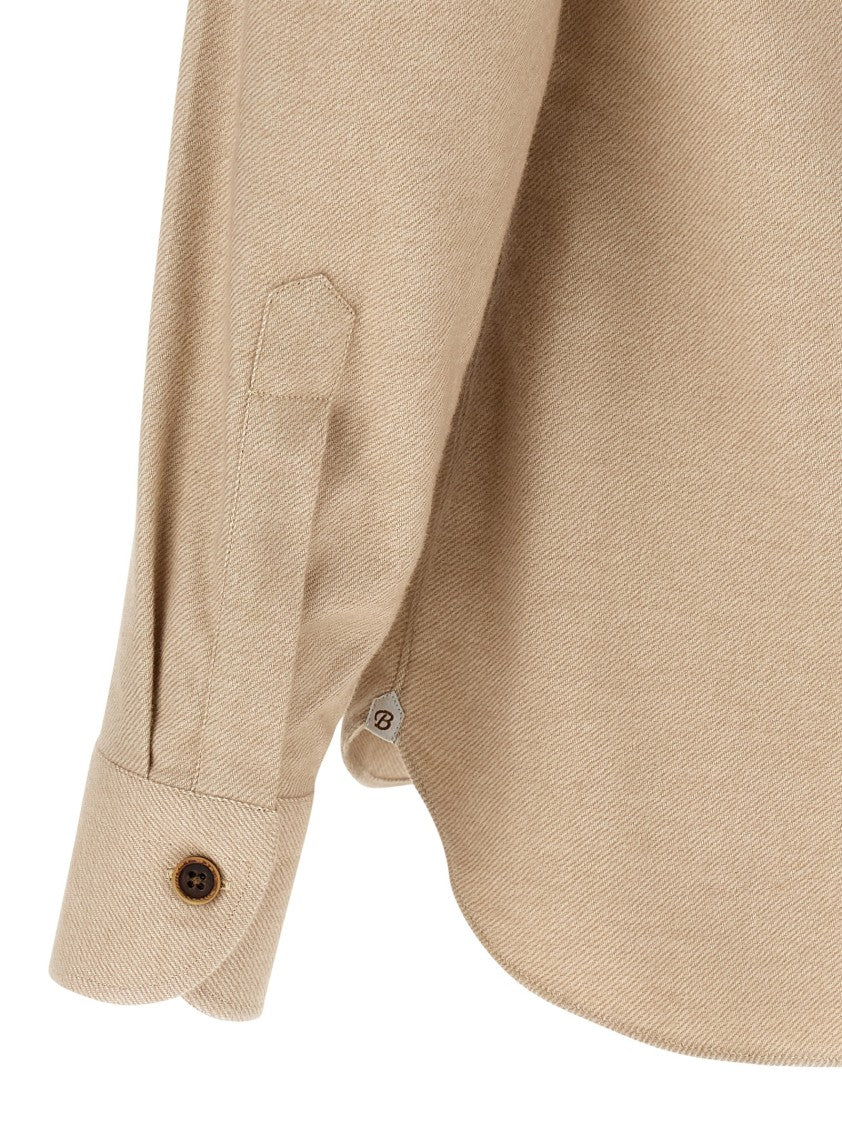 Borriello Cotton Flannel Shirt With Structured Collar