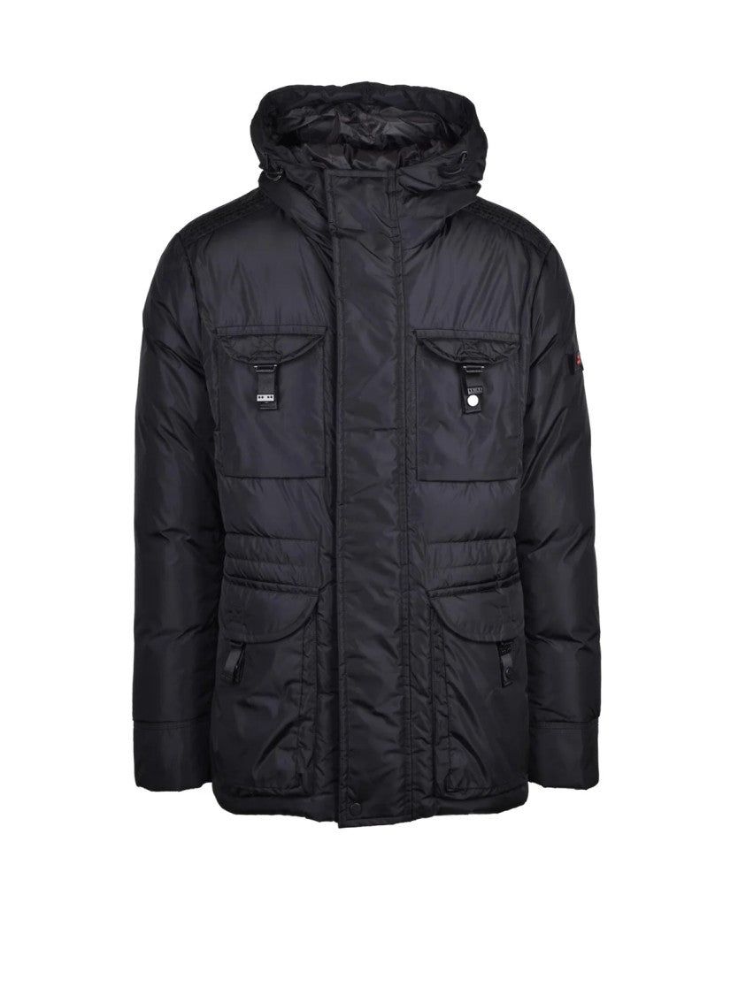 Peuterey Technical Black Padded Parka With Recycled Down Insulation