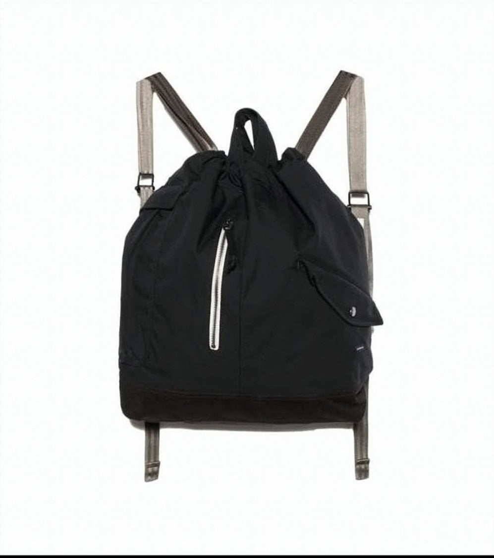 Nanamica Spacious Black Tote Bag With Drawstring Closure
