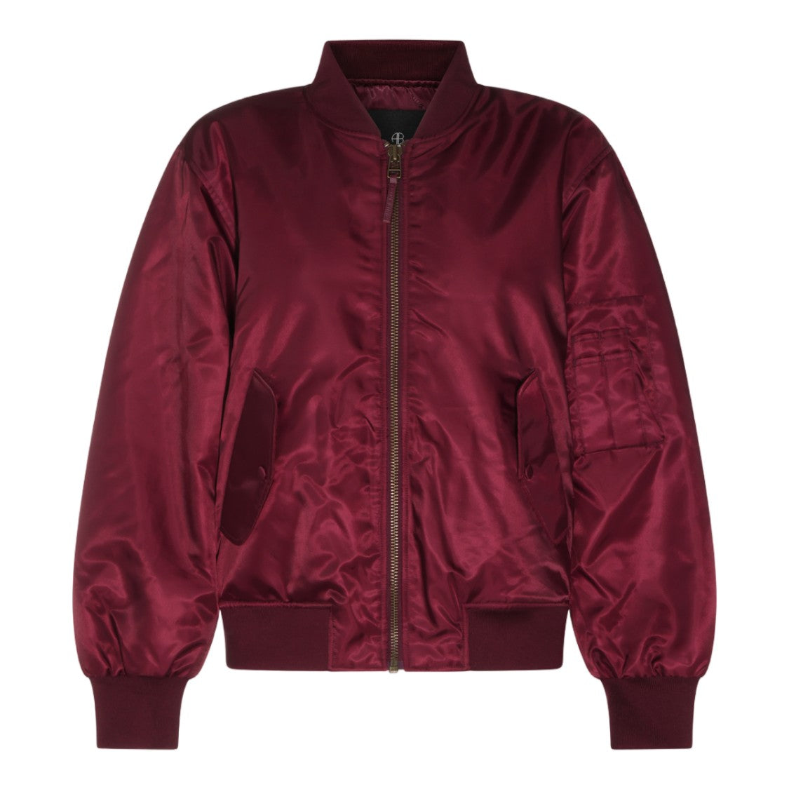 Anine Bing Classic Burgundy Bomber Jacket With Utility Pocket