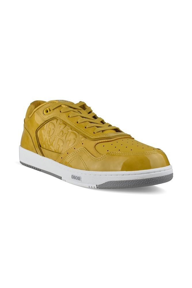 Dior Low-Top Patent Leather Sneakers With Embossed Logo Detailing