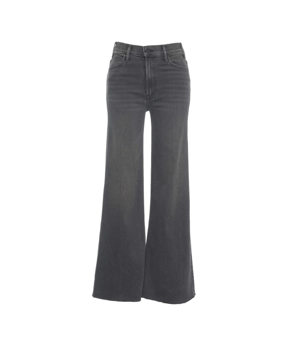 Mother High-Waist Flared Jeans With Frayed Hem