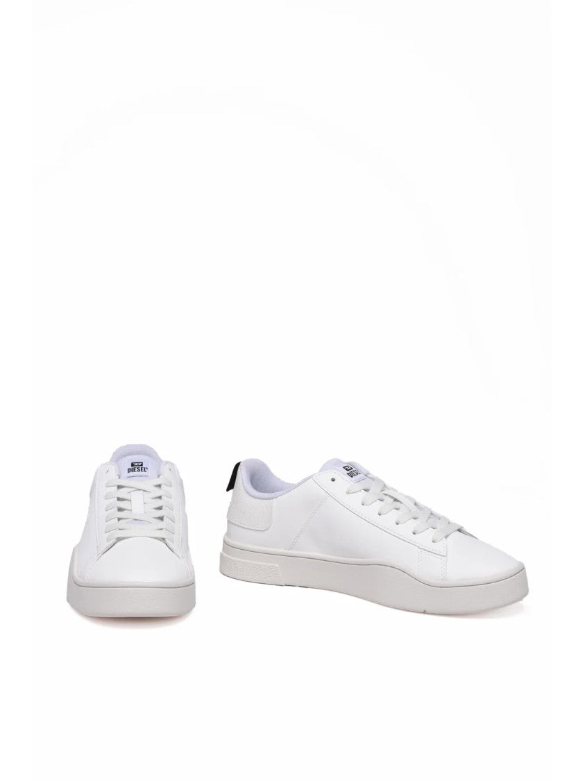 Diesel White Rubber Minimalist Sneakers