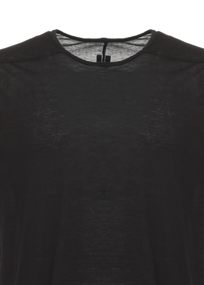 Drkshdw Black Asymmetrical Lace Detail Cotton T-Shirt