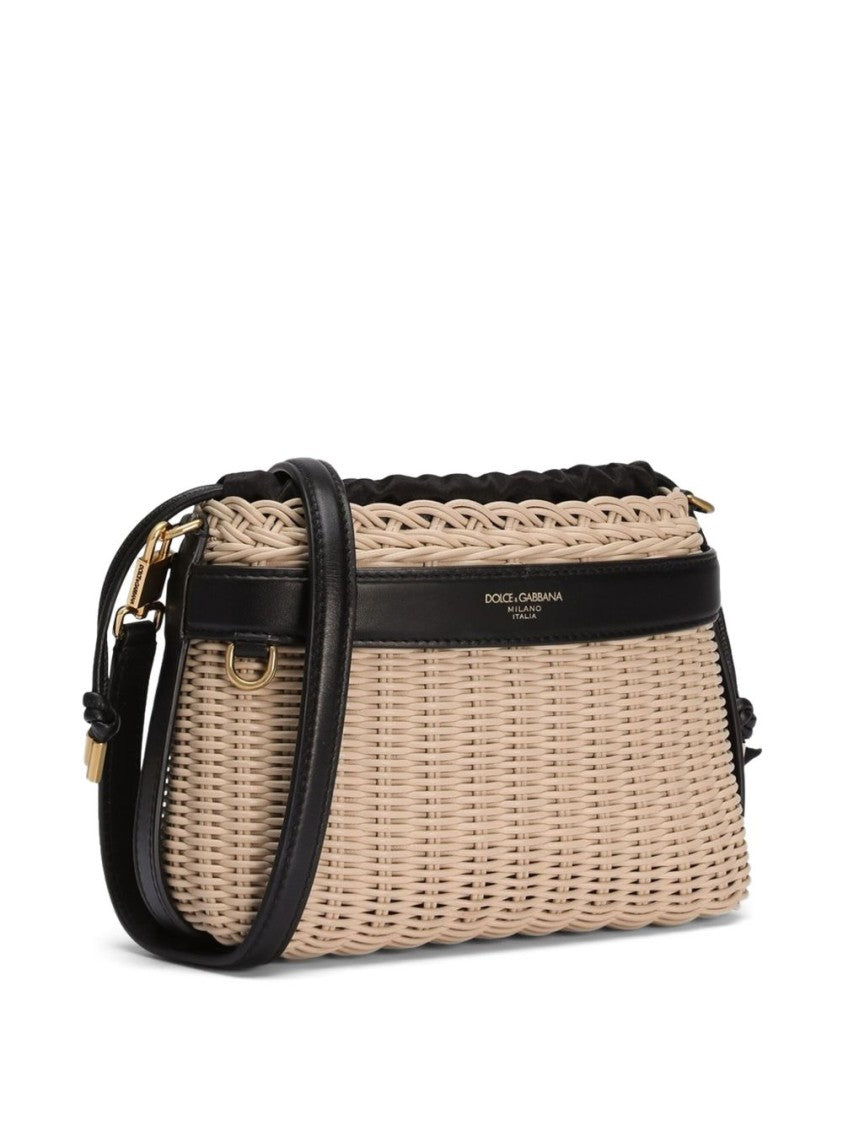 Dolce & Gabbana Woven Design Bag With Shape And Drawstring Closure