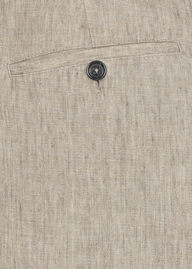 Zegna Beige Linen Pants With Relaxed Fit