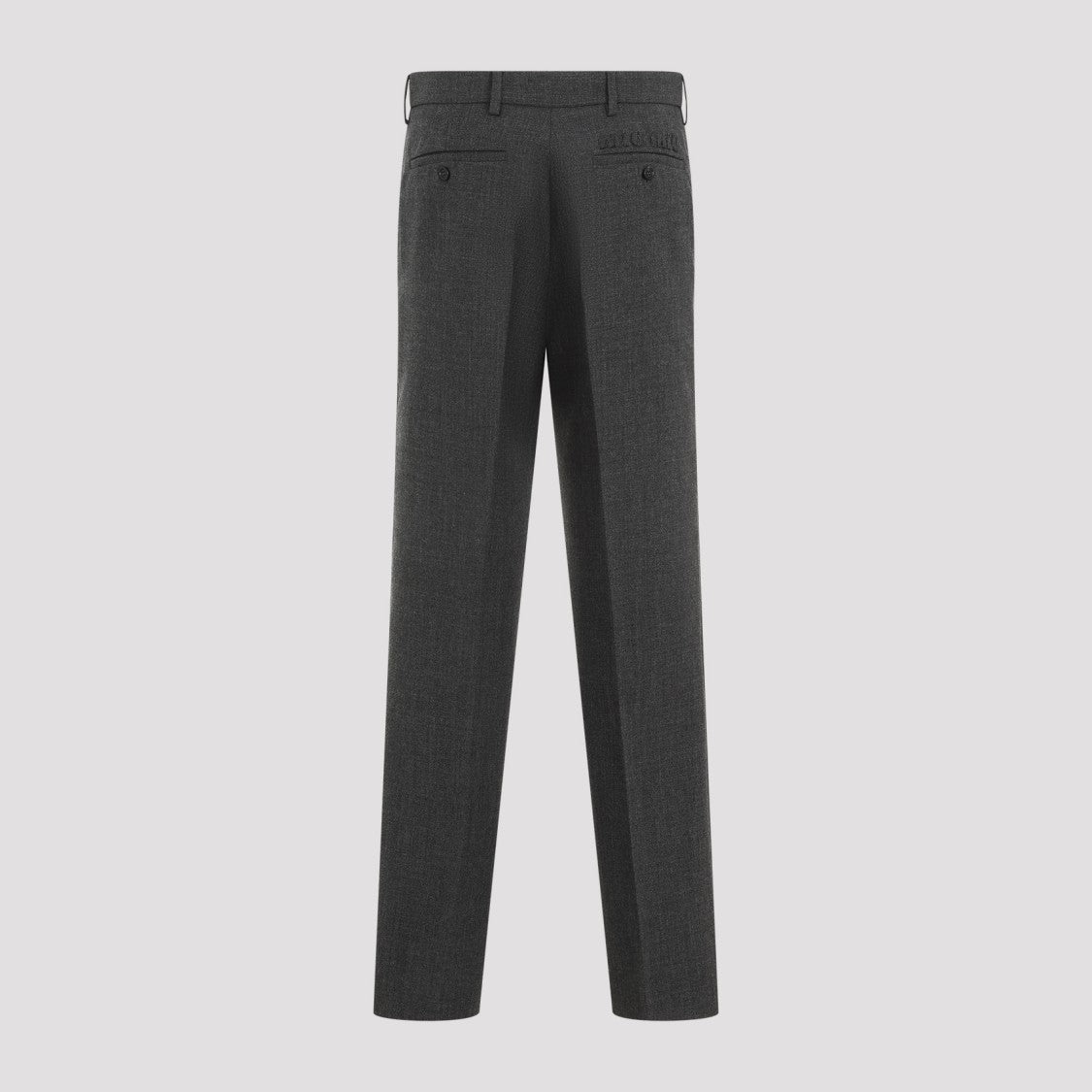 Miu Miu Grey Wool Trousers With Tailored Silhouette