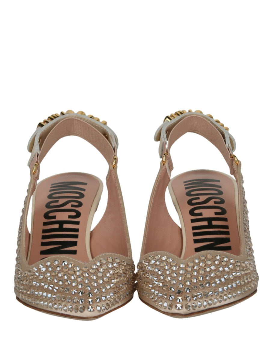 Moschino Crystal Embellished Kitten Heels