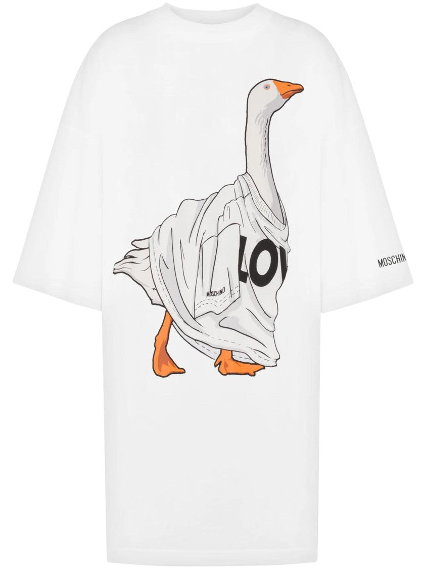 Moschino Classic Cotton Dress With Silhouette