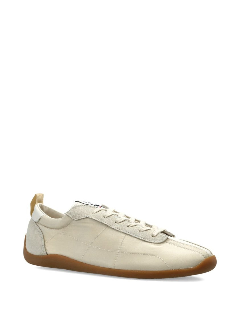 Kenzo Beige Silk And Nylon Sneakers