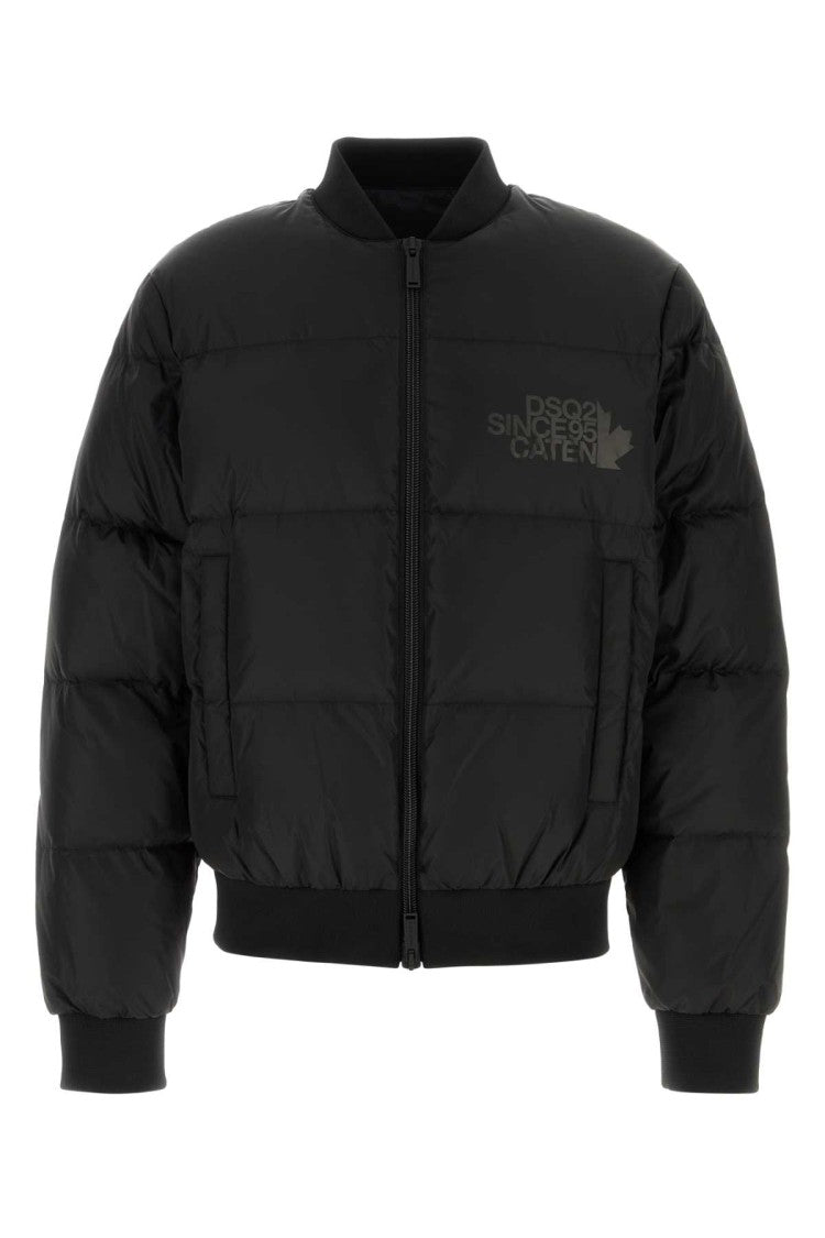 Dsquared2 Black Nylon Easy Puffer Down Jacket