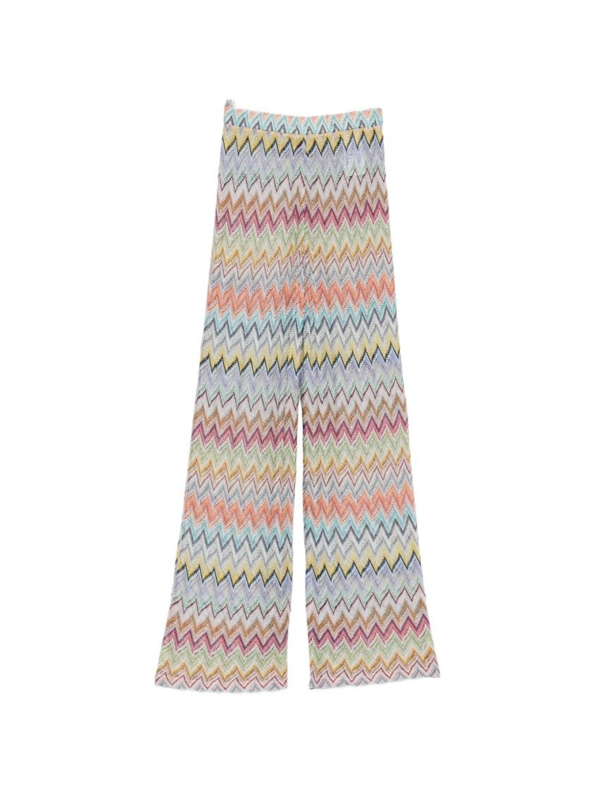 Missoni Multicolor Wide-Leg Zigzag Pattern Pants