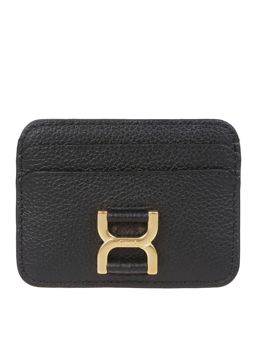 Chloé Pebbled Black Leather Cardholder