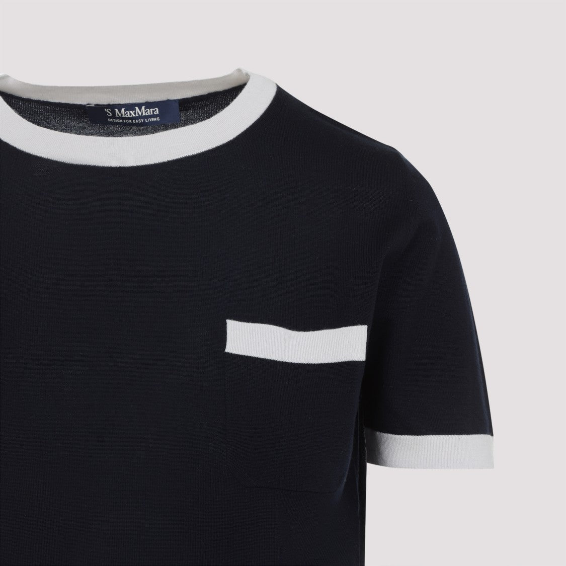 Max Mara Classic Black Virgin Wool T-Shirt