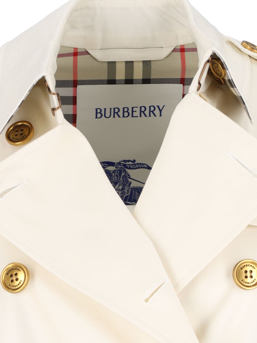 Burberry Double-Breasted Trench Coat – White