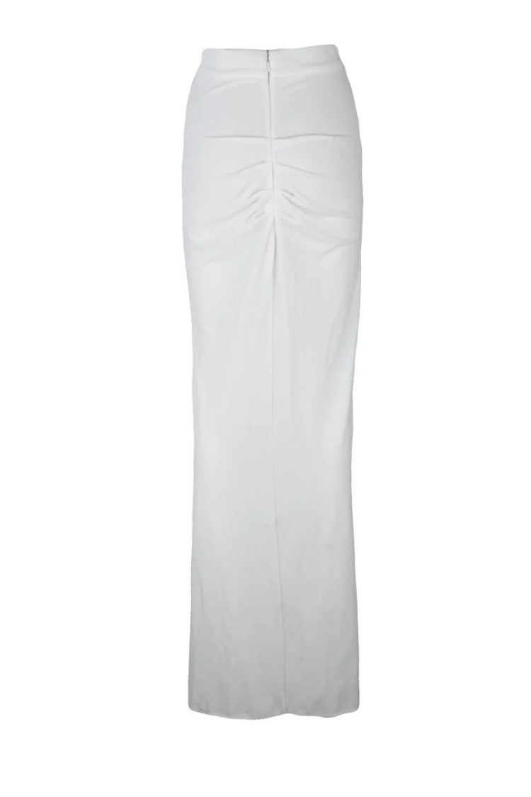 Elisabetta Franchi Long Velvet Skirt - White