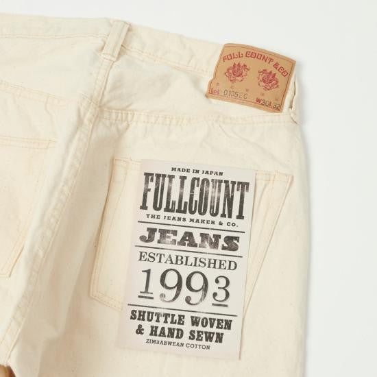Fullcount Straight Pants With Five-Pocket Style And Leather Patch Detail